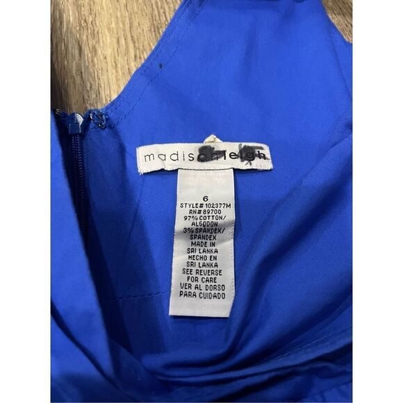 Madison Leigh Vibrant Blue A Line Dress Belt 4 - Picture 2 of 5